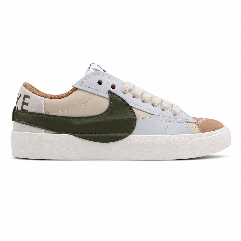 Nike Blazer Low 77 beige verde oliva lateral derecha
