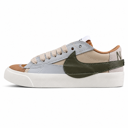 Nike Blazer Low 77 beige verde oliva lateral izquierda