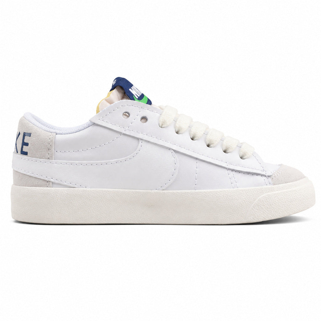 Nike Blazer Low 77 blanco azul marino lateral izquierda detalle