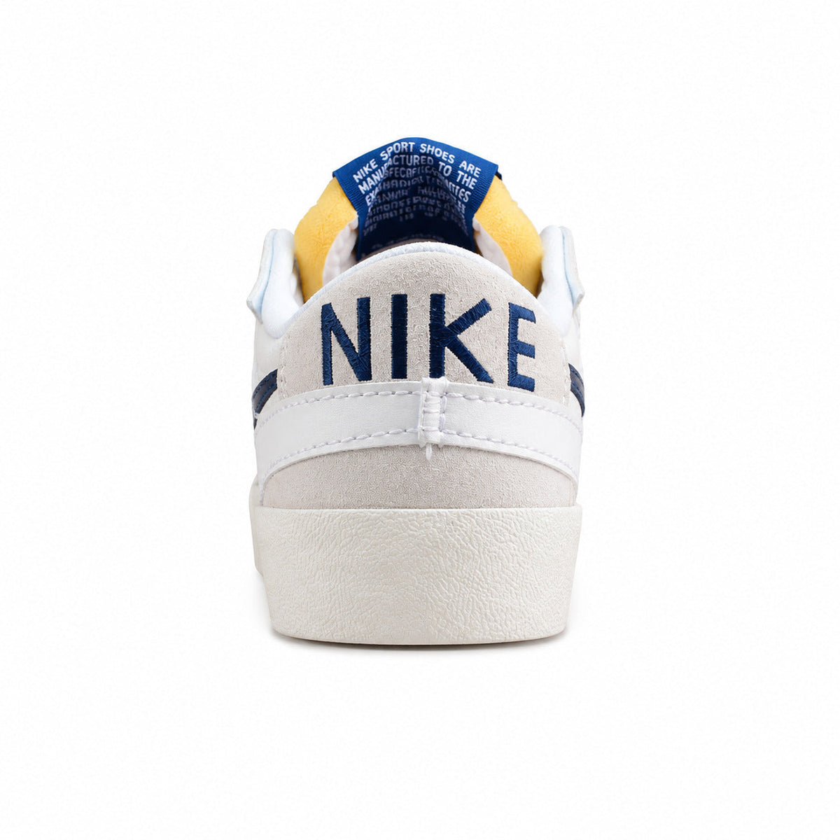 Nike Blazer Low 77 blanco azul marino vista trasera