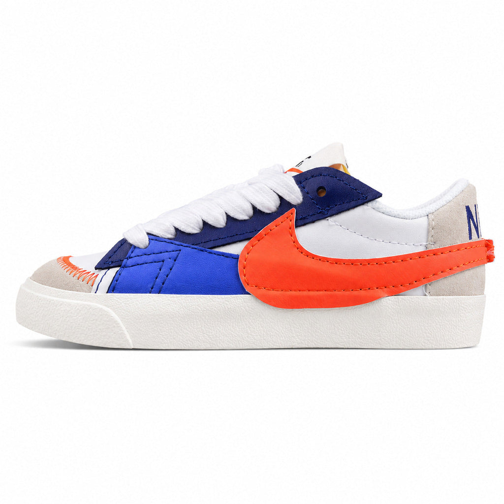 Nike Blazer Low 77 blanco azul naranja lateral izquierda
