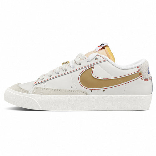 Nike Blazer Low 77 blanco dorado rojo lateral izquierda