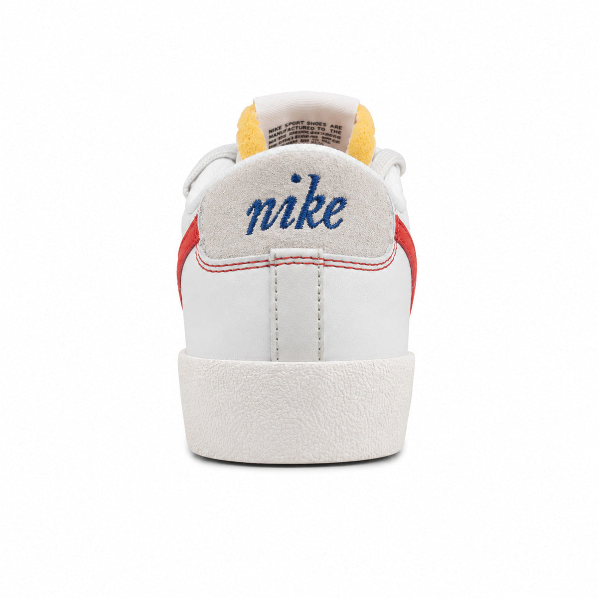 Nike Blazer Low 77 blanco dorado rojo vista trasera