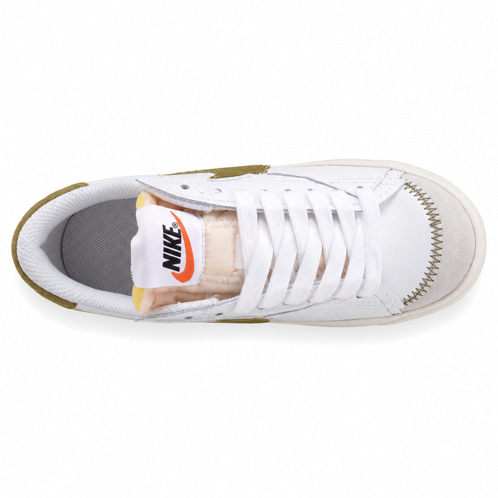 Nike Blazer Low 77 blanco dorado vista superior