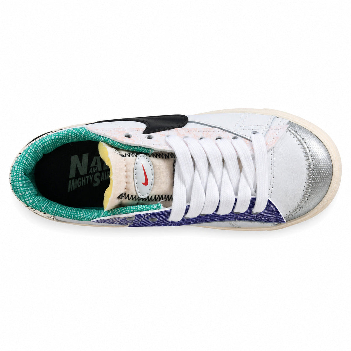 Nike Blazer Low 77 blanco multicolor vista superior