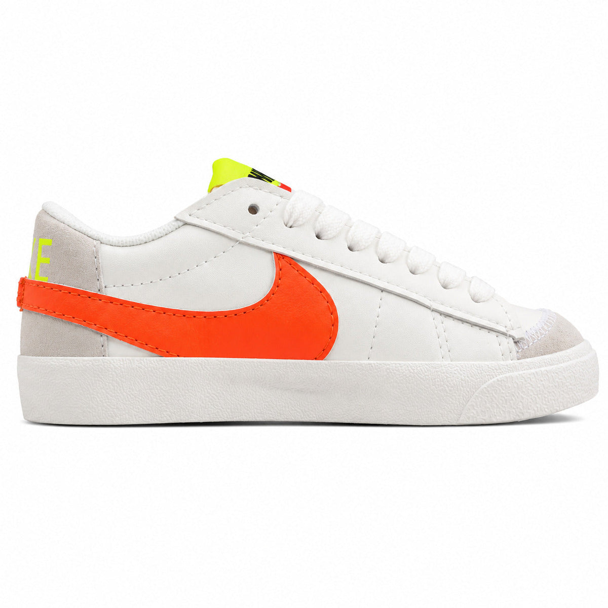 Nike Blazer Low 77 blanco naranja lima lateral izquierda detalle