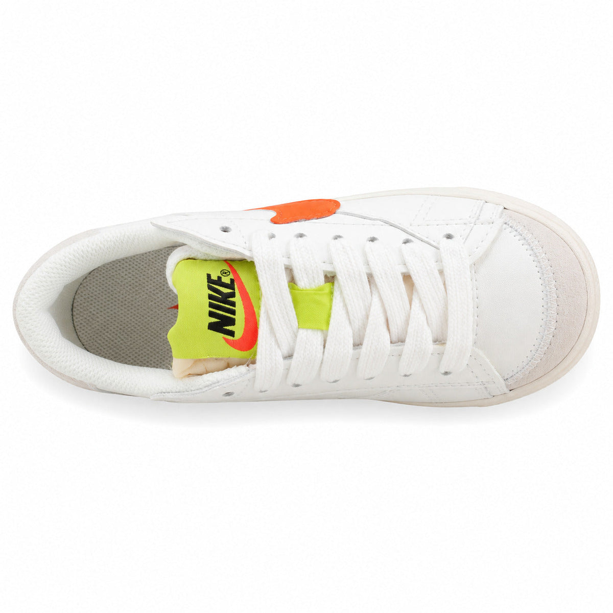 Nike Blazer Low 77 blanco naranja lima vista superior