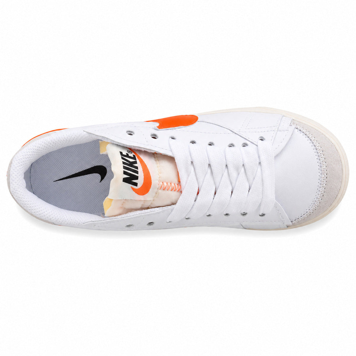 Nike Blazer Low 77 blanco naranja vista superior