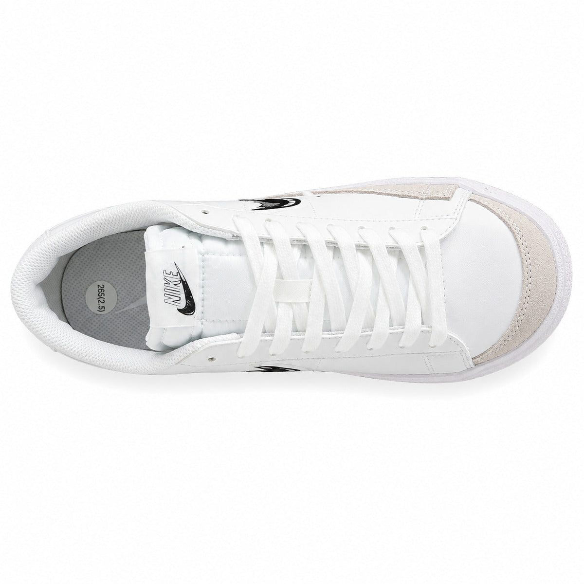 Nike Blazer Low 77 blanco negro vista superior