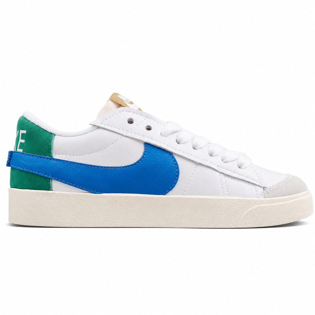 Nike Blazer Low 77 blanco azul verde perfil lateral izquierdo