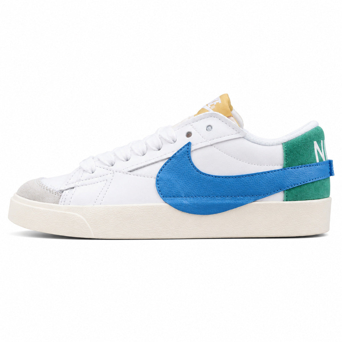 Nike Blazer Low 77 blanco azul verde lateral izquierda