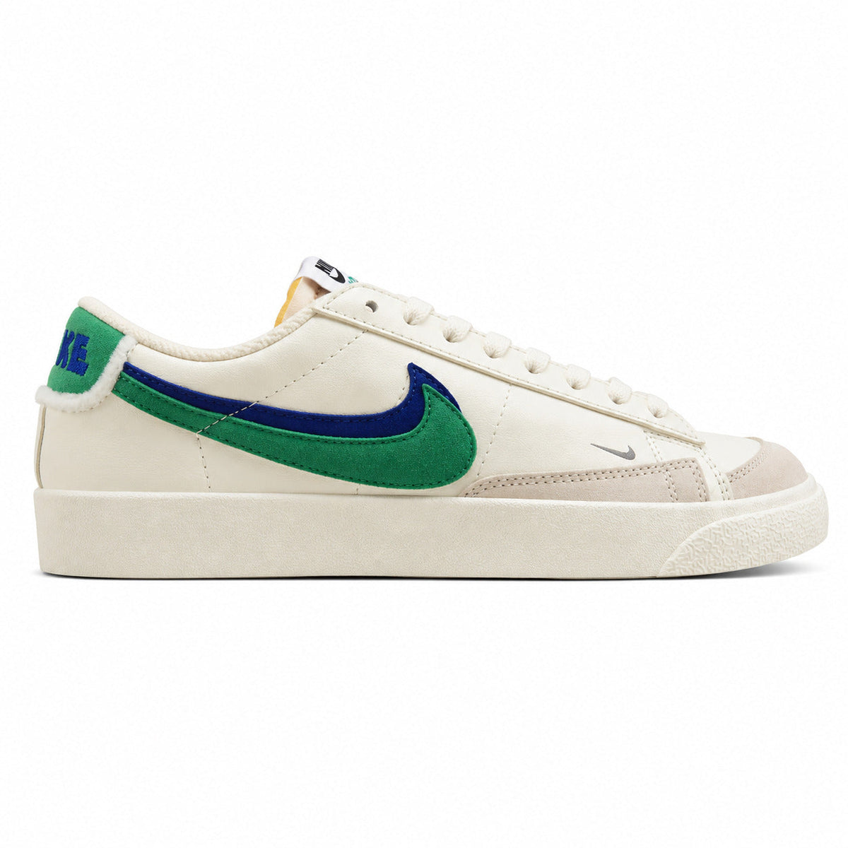 Nike Blazer Low 77 crema verde azul marino perfil lateral izquierdo