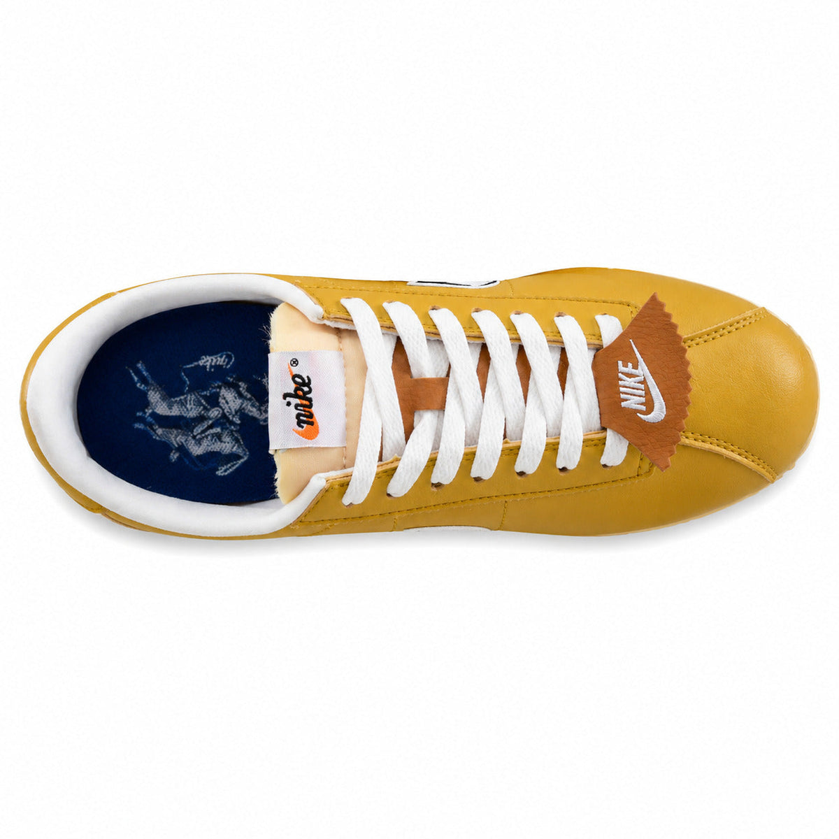Nike Cortez amarillo blanco vista superior
