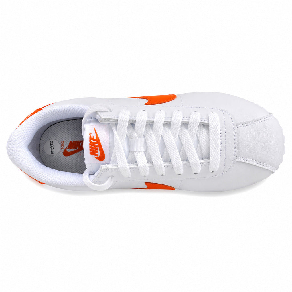 Nike Cortez blanco naranja vista superior
