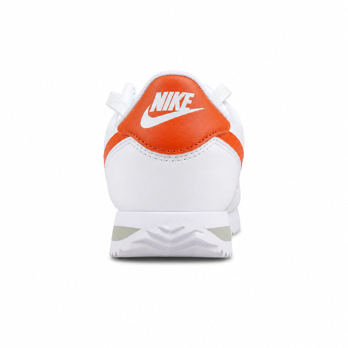 Nike Cortez blanco naranja detalle talón