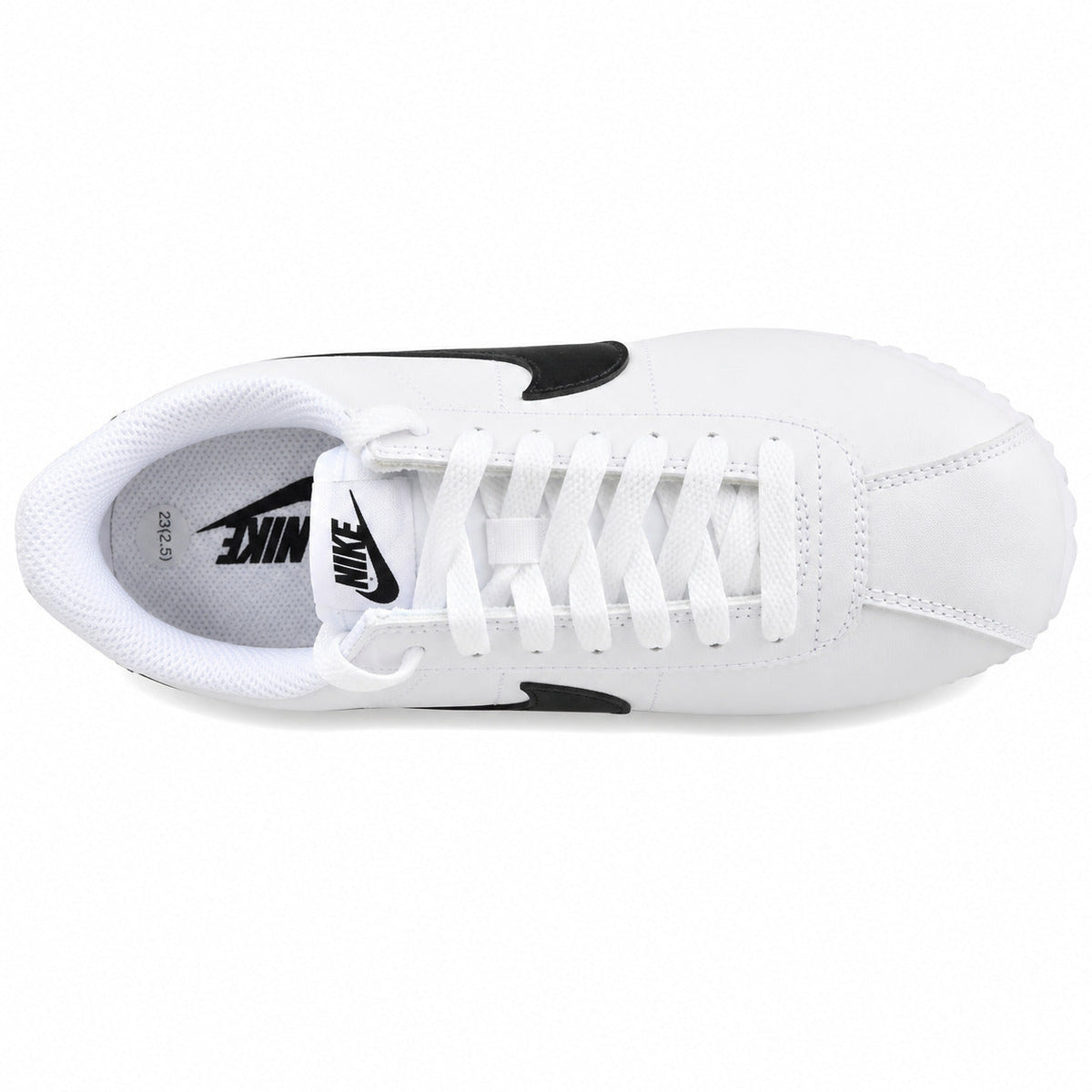 Nike Cortez blanco negro vista superior