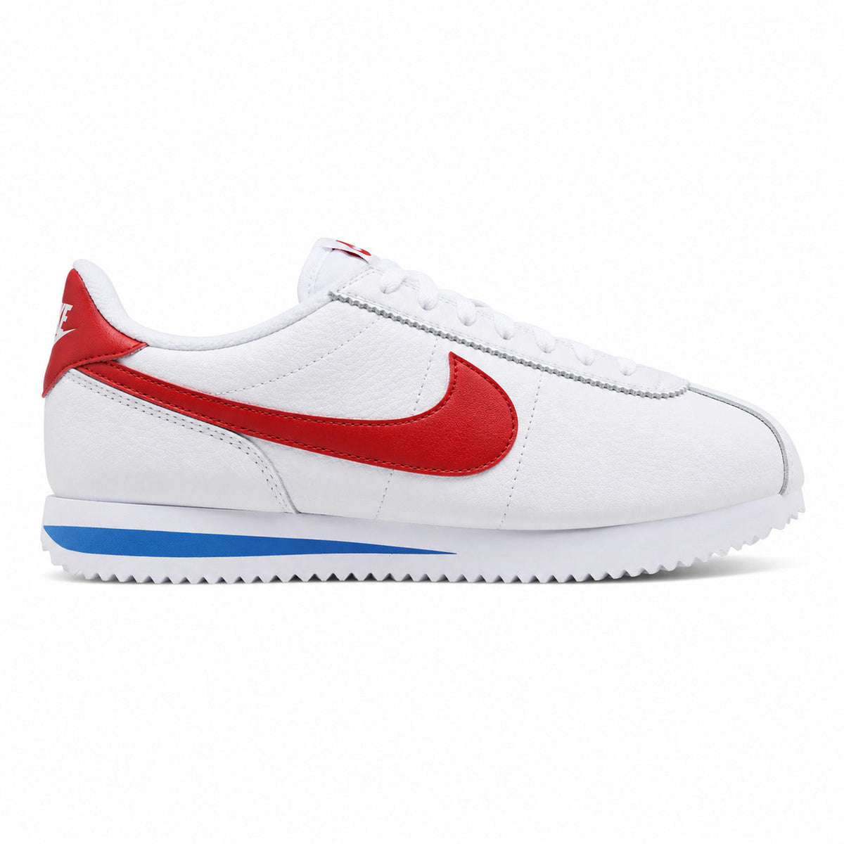 Nike Cortez blanco rojo azul lateral derecha