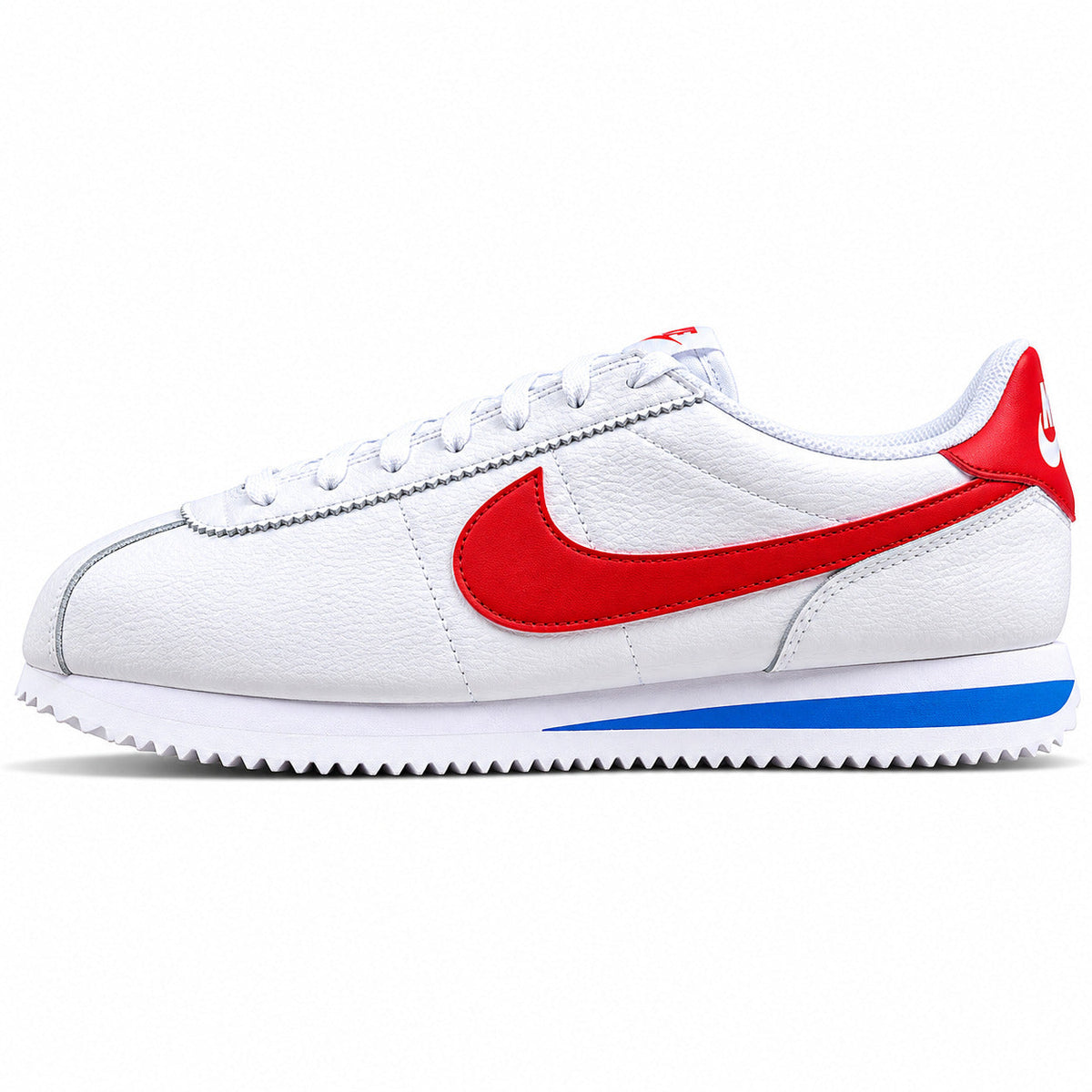 Nike Cortez blanco rojo azul lateral izquierda