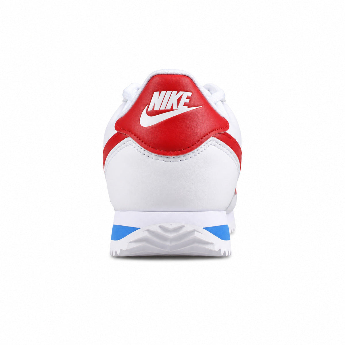 Nike Cortez blanco rojo azul detalle talón