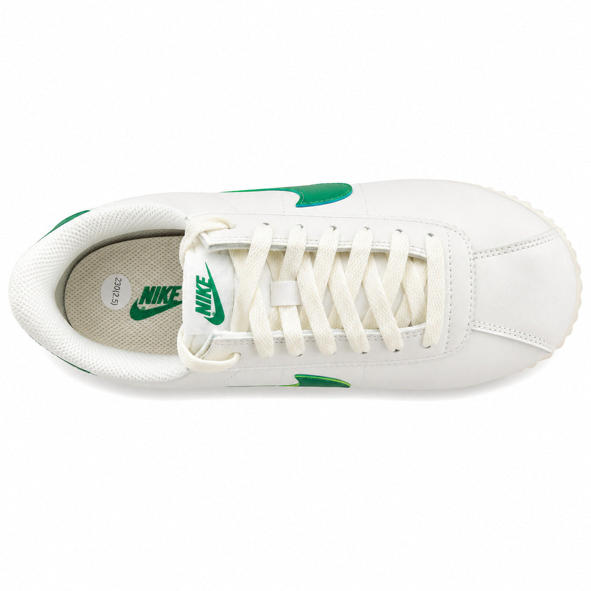 Nike Cortez blanco verde detalle talón