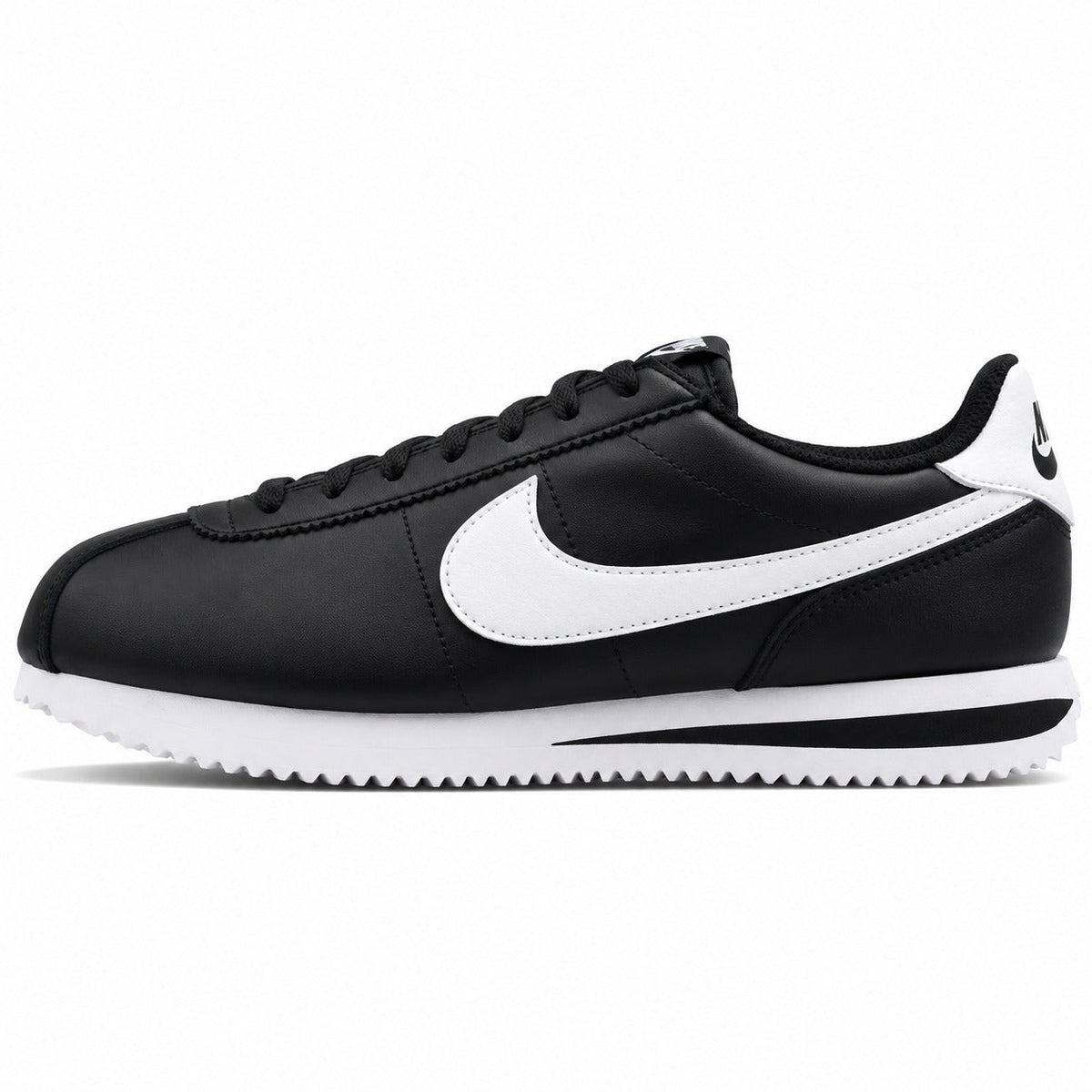 Nike Cortez negro blanco lateral izquierda