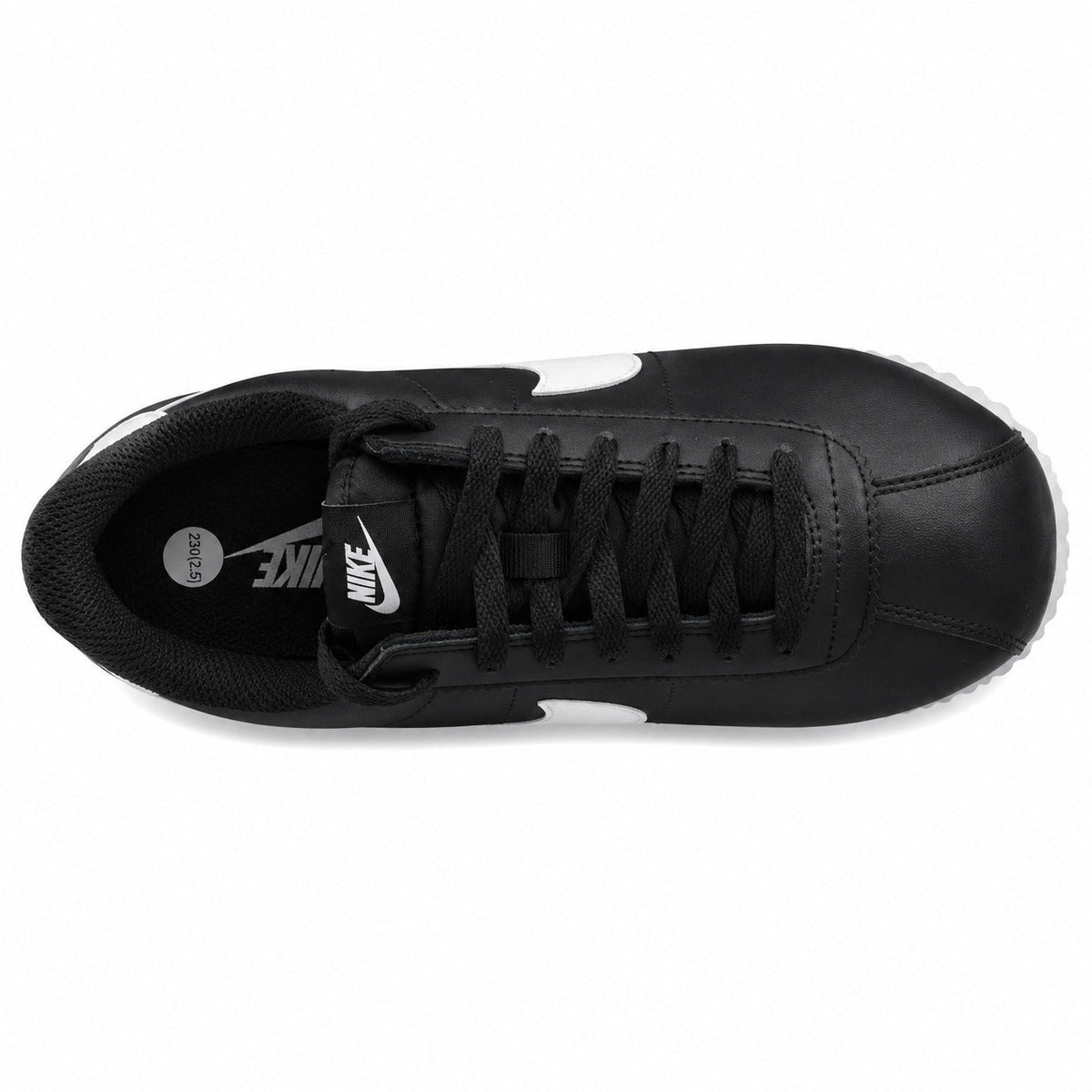 Nike Cortez negro blanco vista superior
