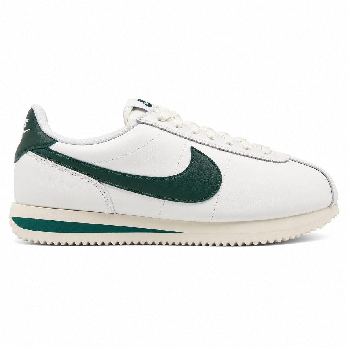 Nike Cortez Sail Gorge Green crema verde oscuro lateral derecha