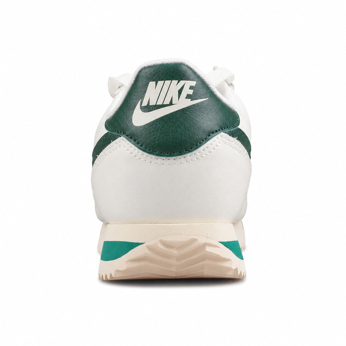 Nike Cortez Sail Gorge Green crema verde oscuro detalle talón