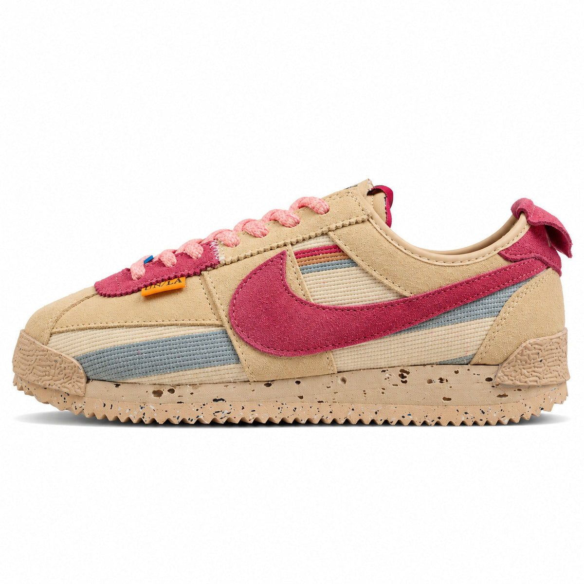Nike Cortez SP x Union LA beige rosa azul lateral izquierda
