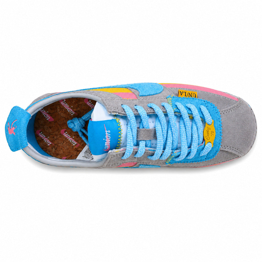 Nike Cortez SP x Union LA gris azul amarillo rosa vista superior