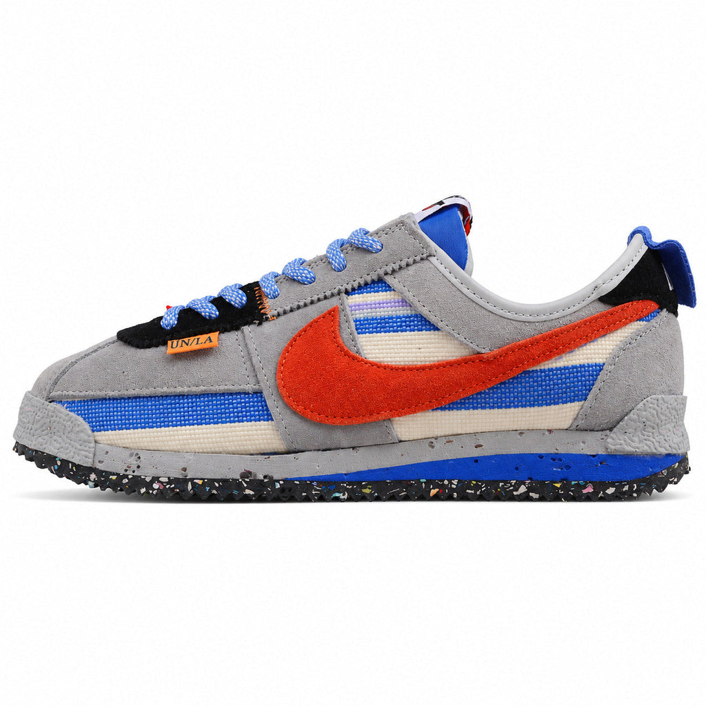 Nike Cortez SP x Union LA gris azul rojo lateral izquierda