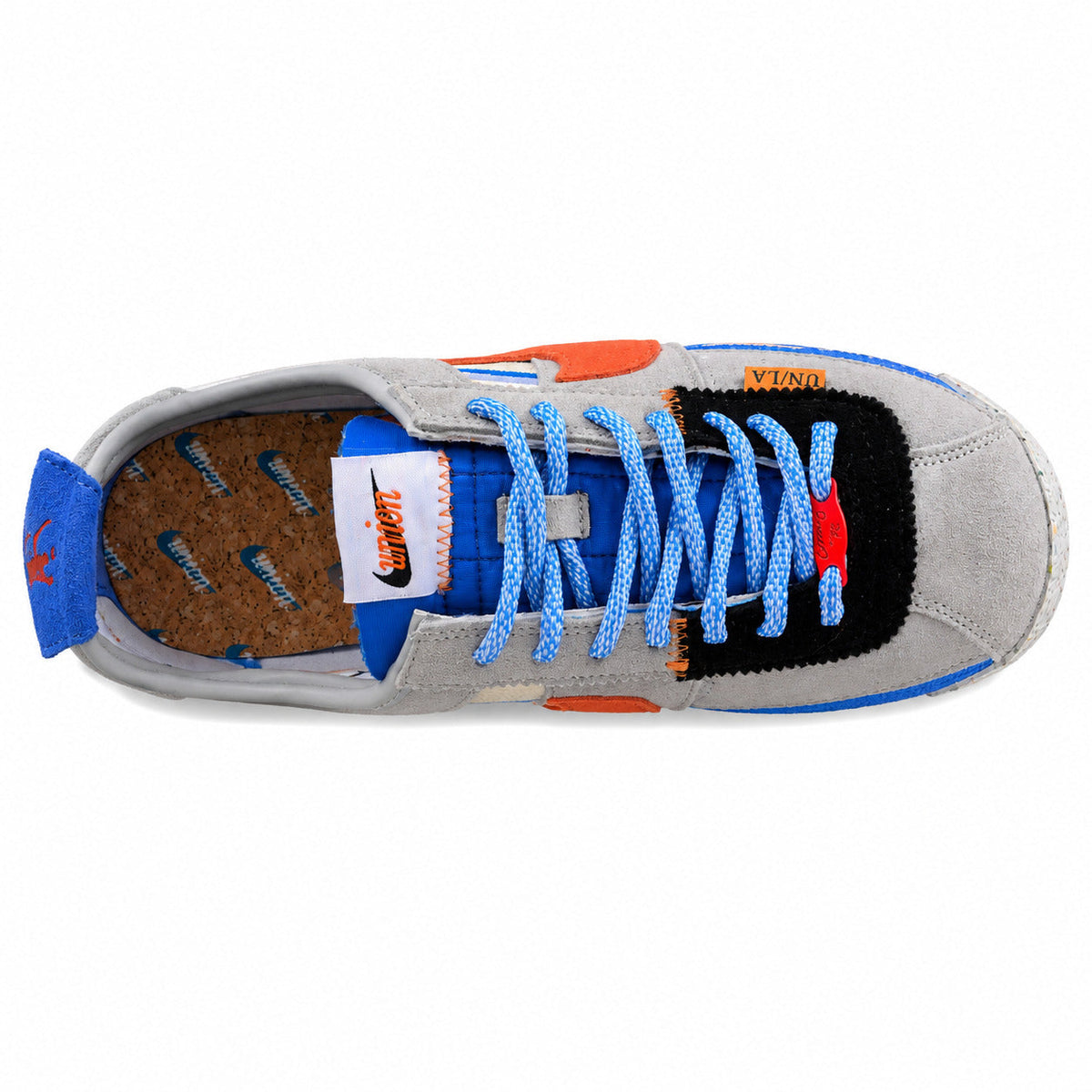 Nike Cortez SP x Union LA gris azul rojo vista superior