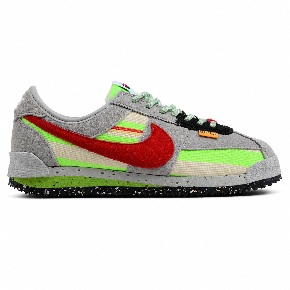 Nike Cortez SP x Union LA gris verde rojo lateral derecha
