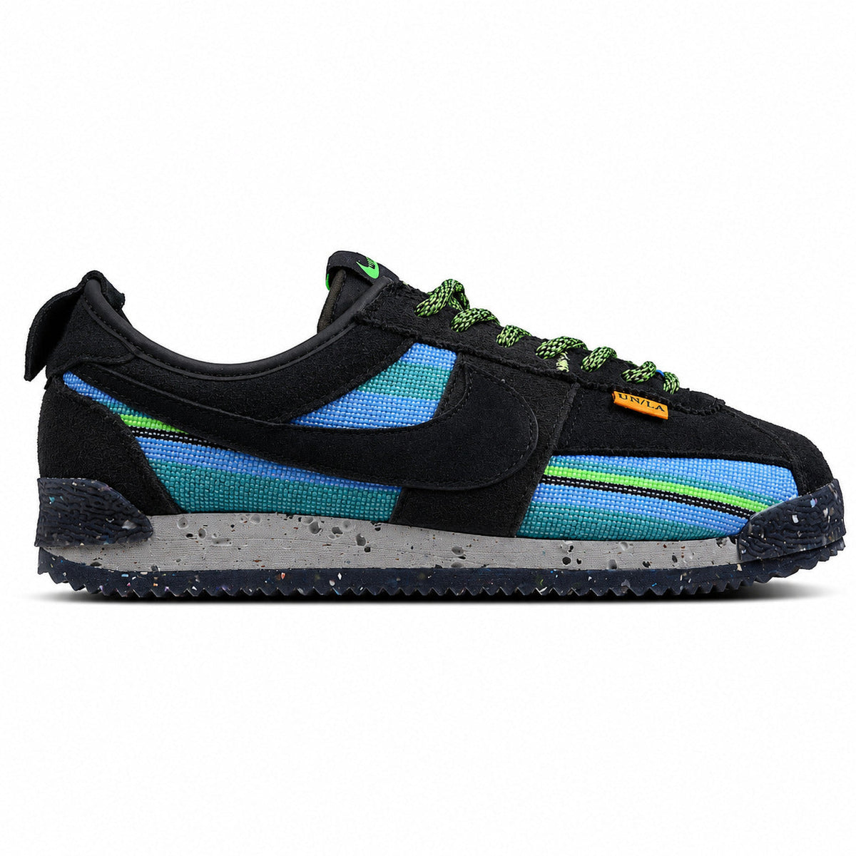 Nike Cortez SP x Union LA negro azul verde lateral derecha
