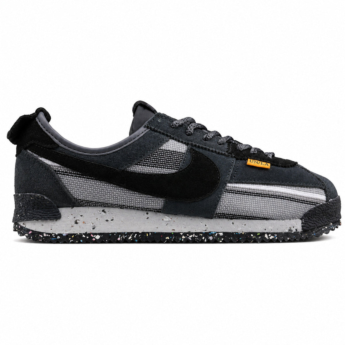 Nike Cortez SP x Union LA negro gris lateral derecha

