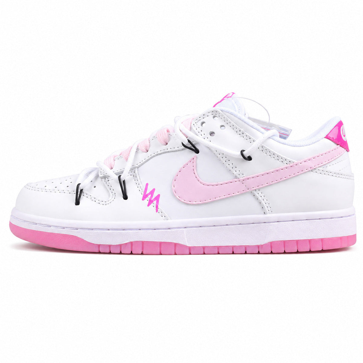Nike Dunk Low 520 blanco rosa negro lateral izquierda