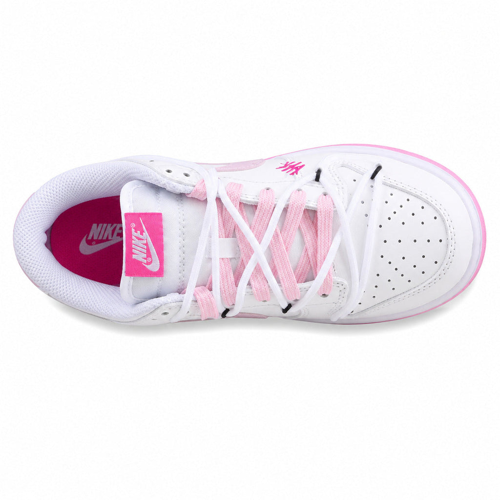 Nike Dunk Low 520 blanco rosa negro vista superior