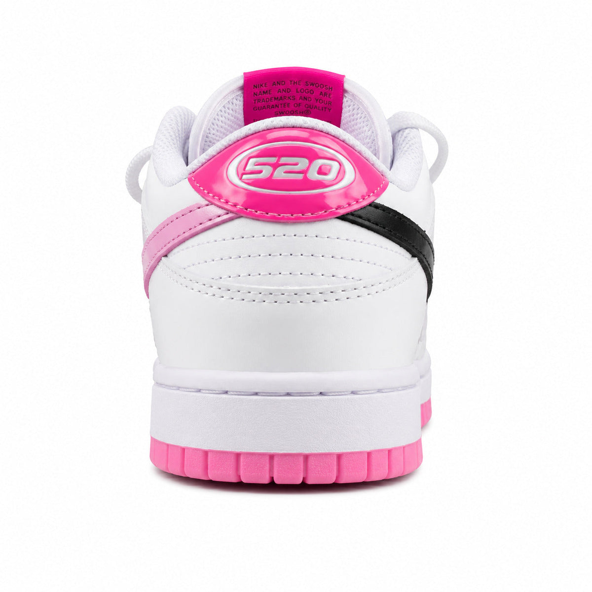 Nike Dunk Low 520 blanco rosa negro detalle talón 520