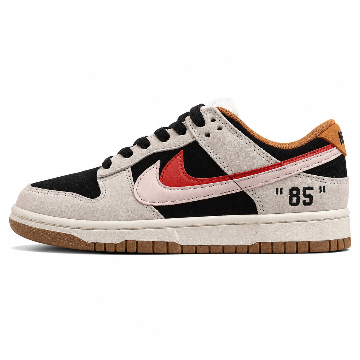 Nike Dunk Low 85 ante gris negro rojo lateral izquierda