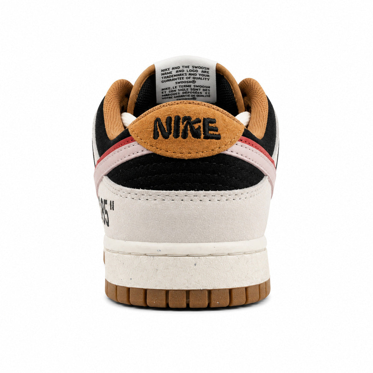 Nike Dunk Low 85 ante gris negro rojo detalle talón