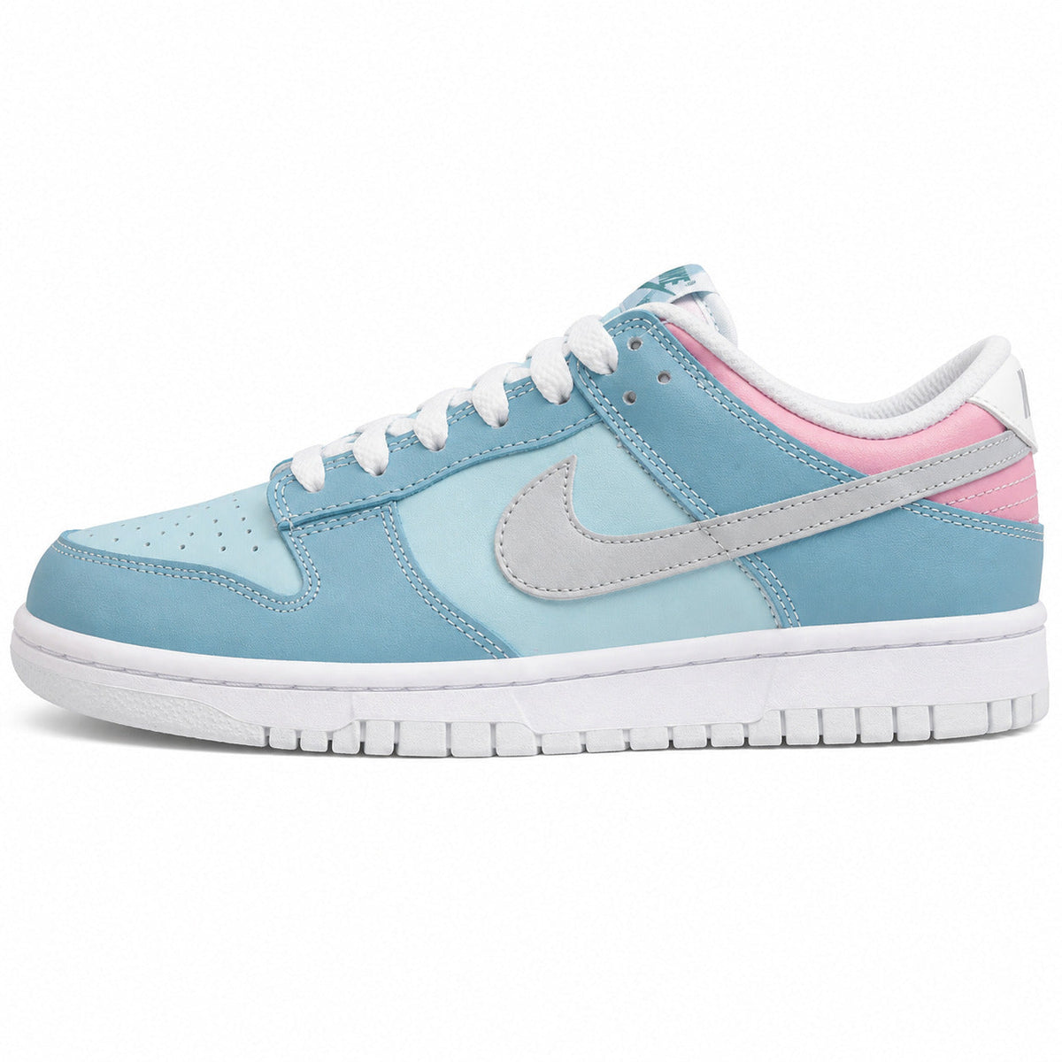 Nike Dunk Low azul celeste rosa pastel lateral izquierda
