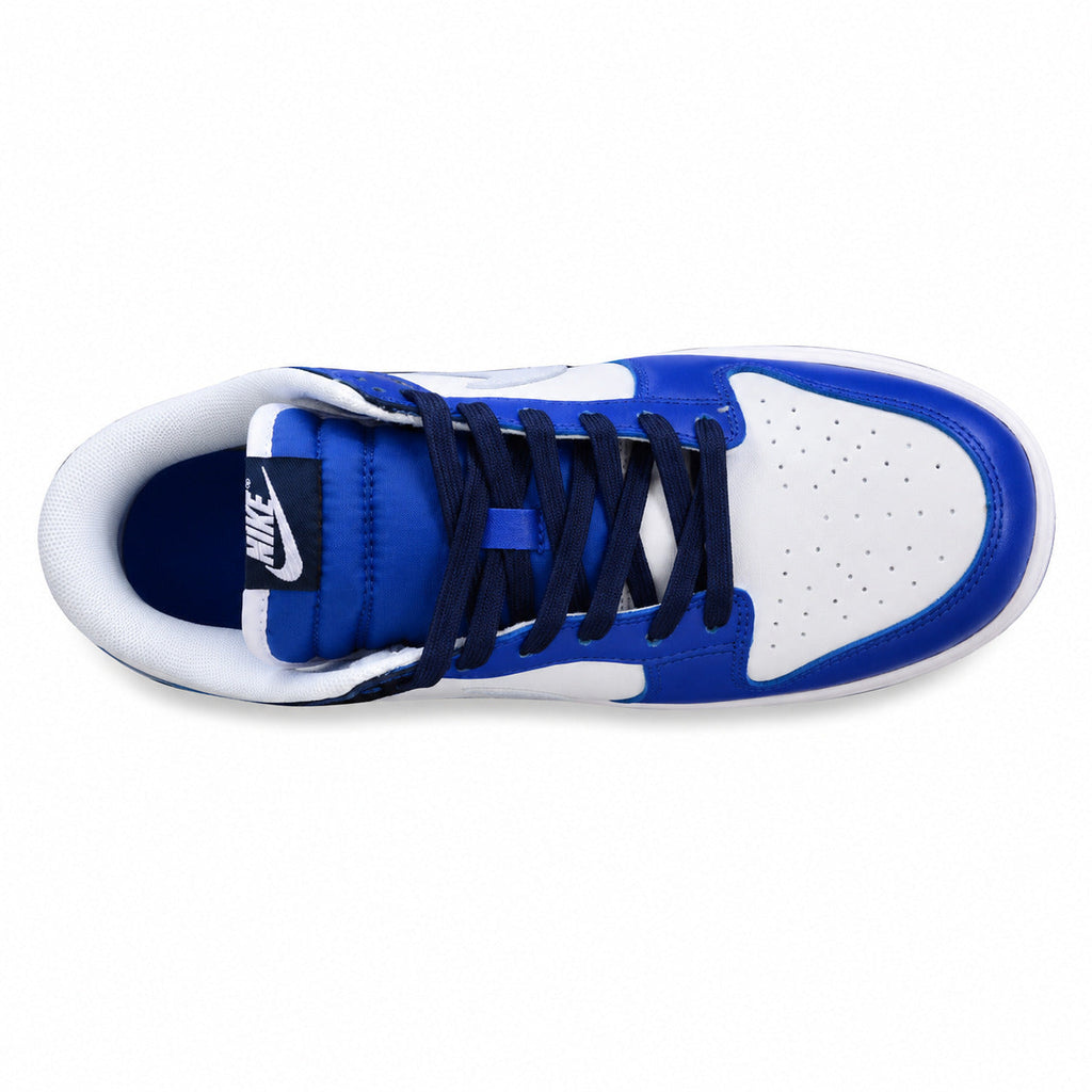 Nike Dunk Low blanco azul marino royal vista superior
