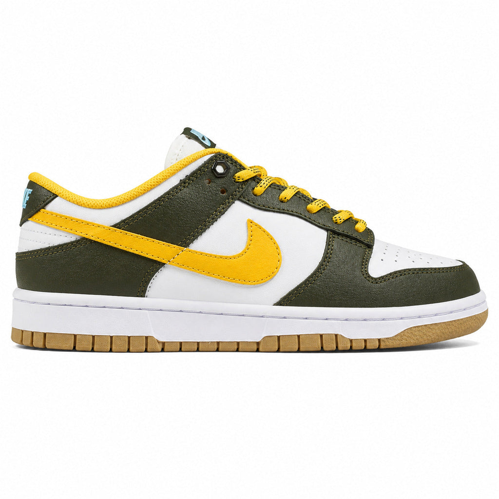 Nike Dunk Low blanco verde amarillo lateral derecha
