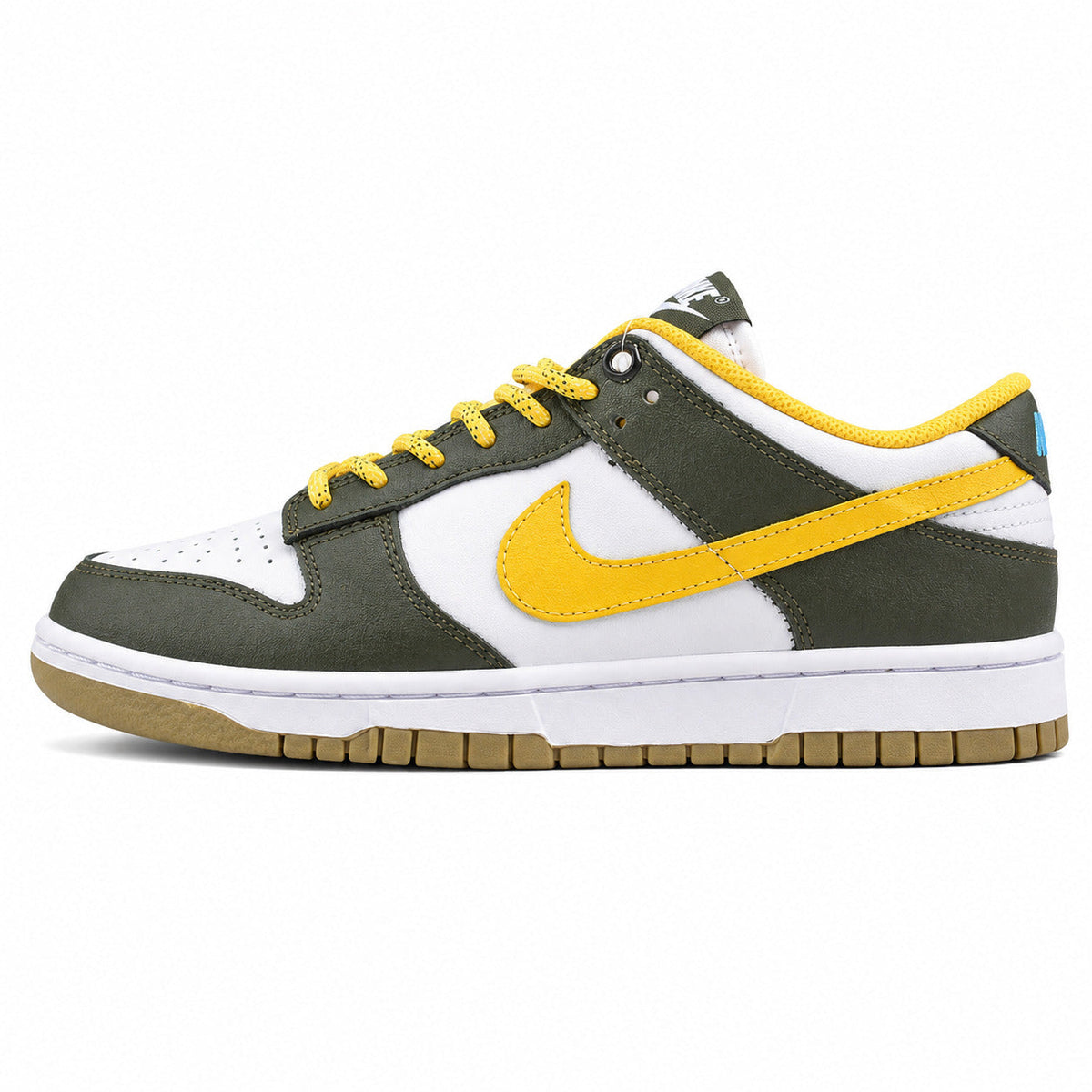 Nike Dunk Low blanco verde amarillo lateral izquierda