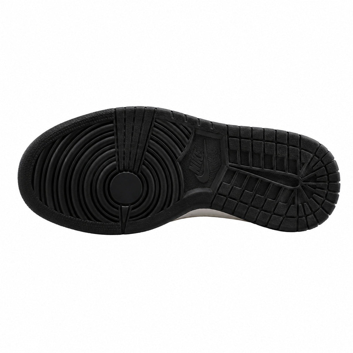 Nike Dunk Low crema negro rosa detalle panda suela negra