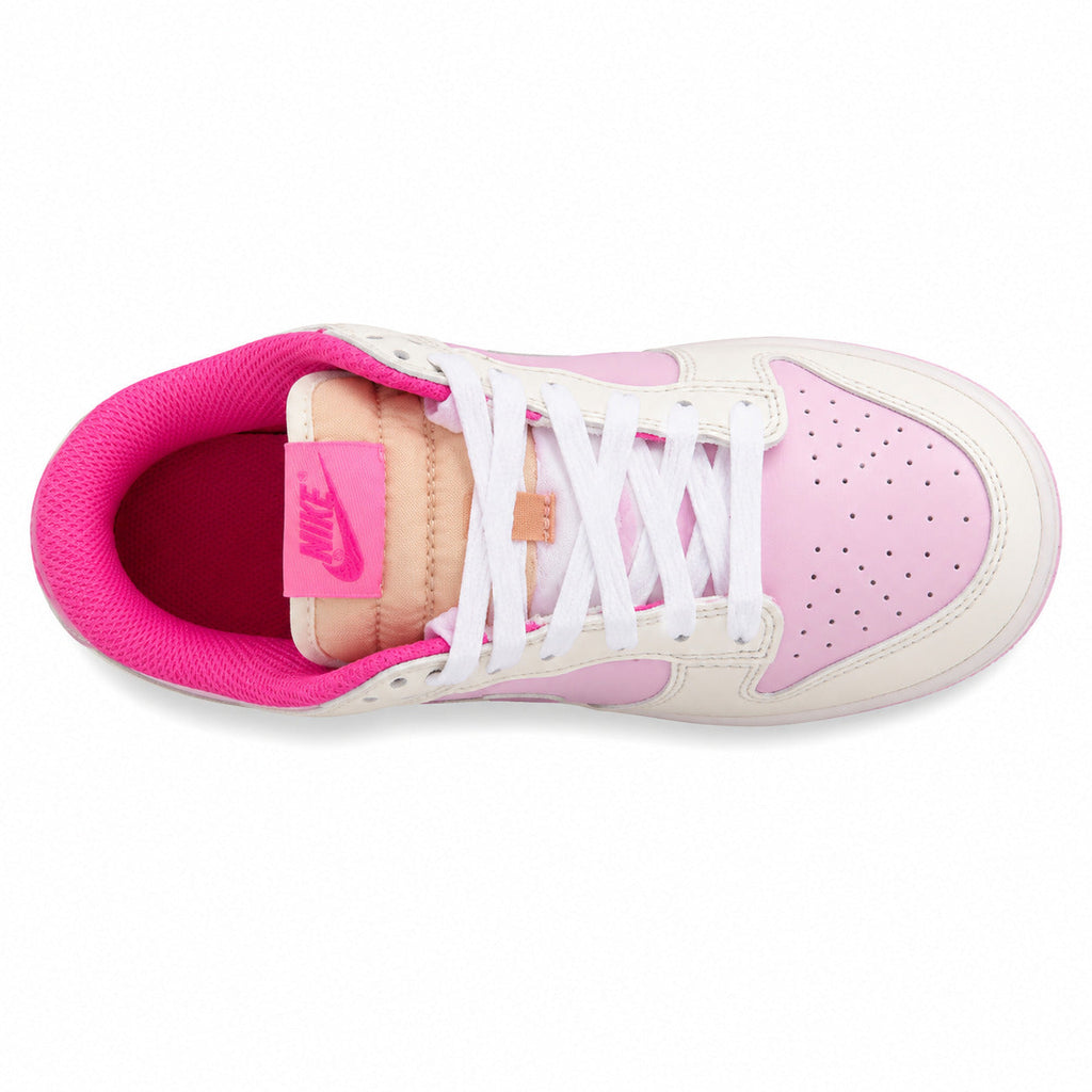 Nike Dunk Low crema rosa pastel fucsia vista superior