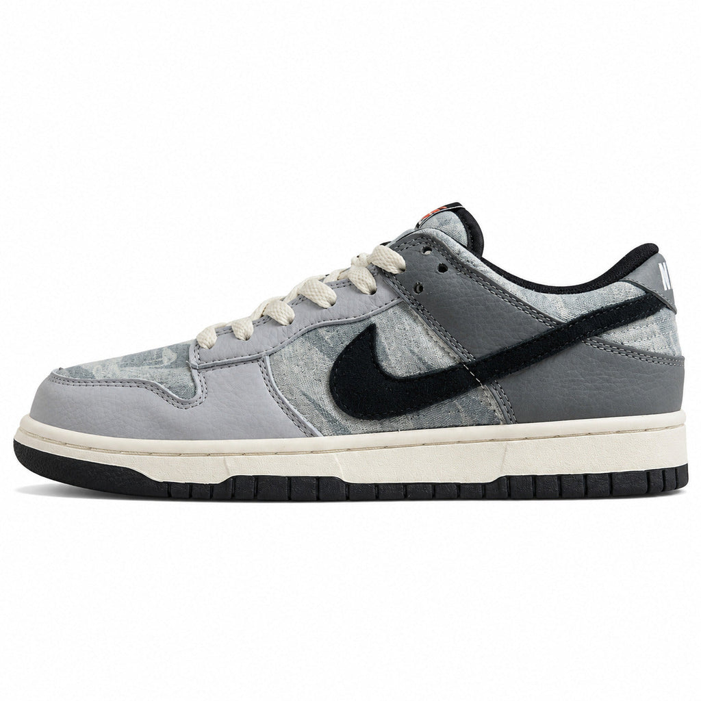 Nike Dunk Low gris off noir estampado animal lateral izquierda