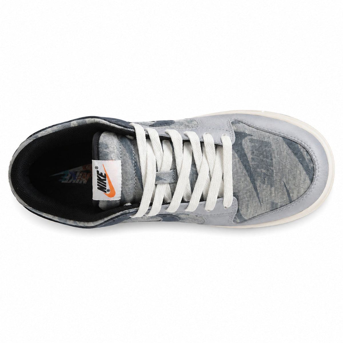 Nike Dunk Low gris off noir estampado animal vista superior