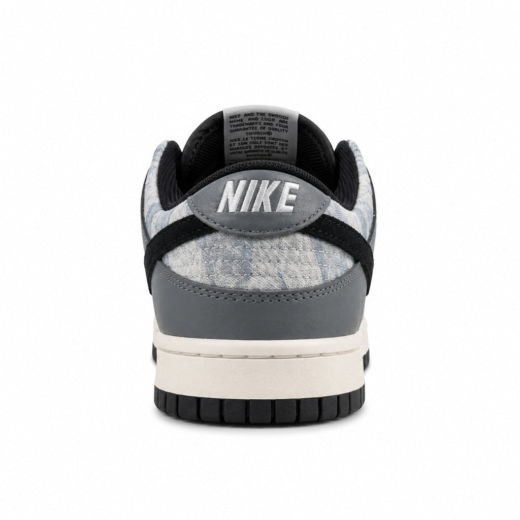 Nike Dunk Low gris off noir estampado animal detalle talón