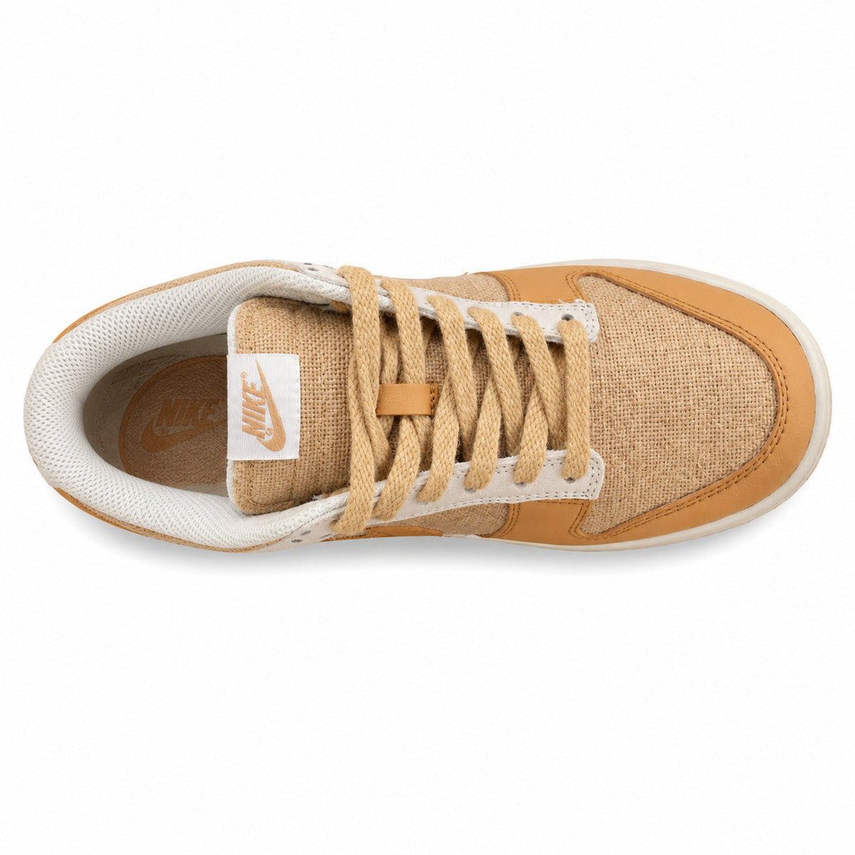 Nike Dunk Low lino beige crema gum vista superior